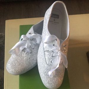 Kate Spade X Keds White Glitter Sneakers